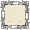 Выключатель двухклавишный Legrand Etika с подсветкой, слоновая кость 672304
