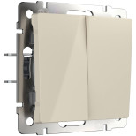 Выключатель Werkel двухклавишный проходной слоновая кость WL03-SW-2G-2W-ivory 4690389046179
