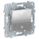 Выключатель двухклавишный для жалюзи Schneider Electric Unica New без фиксации, алюминий