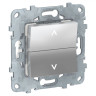 Выключатель двухклавишный для жалюзи Schneider Electric Unica New без фиксации, алюминий
