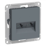 Розетка двойная Schneider Atlas Design RJ-45 кат. 5е, грифель