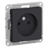 Розетка силовая Schneider Electric Atlas Design со шторками, без заземления, карбон