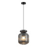 5042/1B PENDANT ODL24 445 черный/дымчатый/металл/стекло/эко.кожа Подвес E27 1*60W JUGI