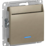 Выключатель для гостиниц Schneider Electric Atlas Design с подсветкой, шампань