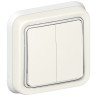 Переключатель двухклавишный Legrand Plexo IP55 в сборе, белый 069855