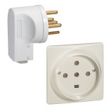 Комплект Legrand розетка 32А+вилка 3К+Н+З со шторками, слоновая кость