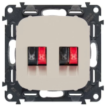 Розетка для колонок Legrand Valena Allure двойная, слоновая кость 753078+755376