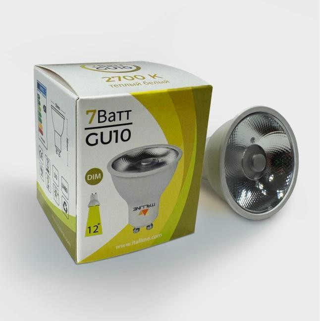 Лампа светодиодная диммируемая Italline GU10 7W 2700K матовая HL GU10/7W/2700K DIM Лампа светодиодная диммируемая Italline GU10 7W 2700K матовая HL GU10/7W/2700K DIM