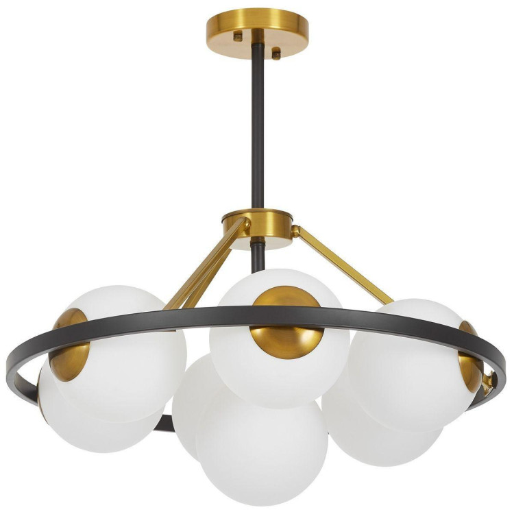 Подвесная люстра Lumina Deco Donzano LDP 8034-7 BK+WT Подвесная люстра Lumina Deco Donzano LDP 8034-7 BK+WT