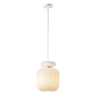 5042/1C PENDANT ODL24 445 белый/белый/металл/стекло/эко.кожа Подвес E27 1*60W JUGI