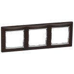 Рамка Legrand Valena Classic на 3 поста, темное дерево/серебряный штрих 770373