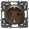 Розетка силовая Legrand Celiane 2K+3 со шторками, графит 067153+067931+080251