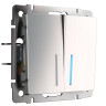 Выключатель Werkel двухклавишный с подсветкой глянцевый никель WL02-SW-2G-LED 4690389059230