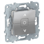 Выключатель двухклавишный для жалюзи Schneider Electric Unica New алюминий