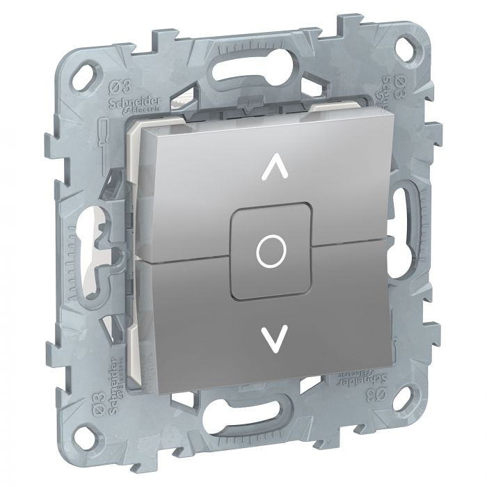 Выключатель двухклавишный для жалюзи Schneider Electric Unica New алюминий