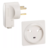 Комплект Legrand розетка 32А+вилка 2К+З со шторками, слоновая кость