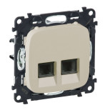 Розетка телефонная Legrand Valena Allure RJ-11, 2 выхода, слоновая кость 753039+755426