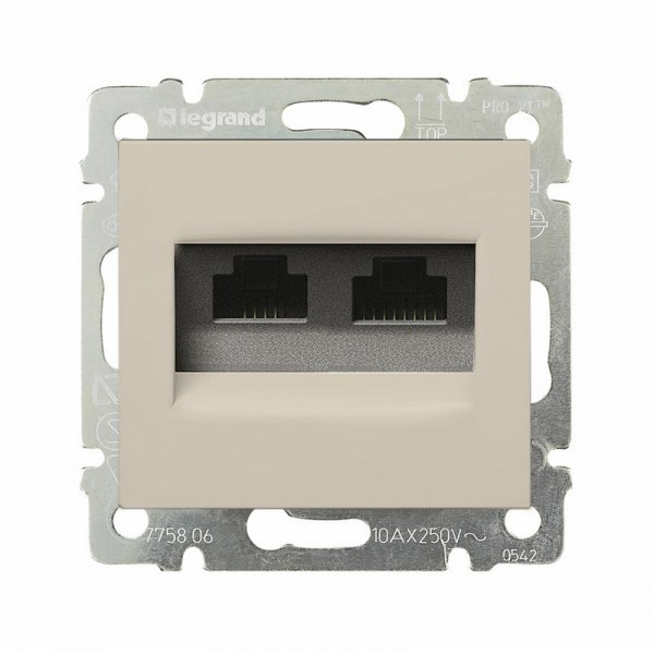 Розетка RJ-45 Legrand Valena Classic UTP 2, на винтах, слоновая кость 774139