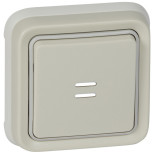 Выключатель кнопочный Legrand Plexo IP55 Н.О.+Н.З. с подсветкой, в сборе, белый 069861