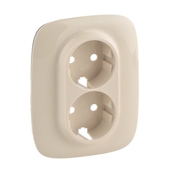 Лицевая панель Legrand Valena Allure для двойных розеток 2К+З, слоновая кость 754956
