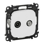 Розетка TV-SAT Legrand Valena Allure звезда 1,5 дБ, жемчуг 753057+754829