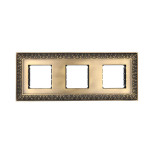Рамка LK Studio 3-постовая декоративная металлическая в комплекте с суппортами (бронза), LK45 854320-1