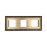 Рамка LK Studio 3-постовая декоративная металлическая в комплекте с суппортами (бронза), LK45 854320-1
