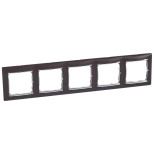 Рамка Legrand Valena Classic на 5 постов, темное дерево/серебряный штрих 770375