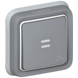 Выключатель кнопочный Legrand Plexo IP55 Н.О.+Н.З. с подсветкой, в сборе, серый 069821