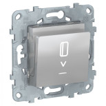 Выключатель для гостиниц Schneider Electric Unica New с подсветкой, алюминий