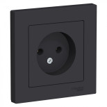 Розетка силовая Schneider Electric Atlas Design без заземления, в сборе, карбон