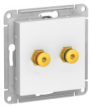 Аудиорозетка Schneider Electric Atlas Design двухместная, белая