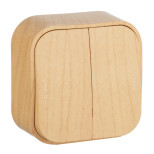 Переключатель двухклавишный Legrand Quteo дерево 782266