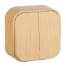 Переключатель двухклавишный Legrand Quteo дерево 782266