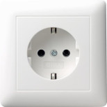 Розетка Gira Standard 55 Schuko с/з 16A 250V безвинтовой зажим чисто-белый глянцевый 044003