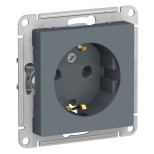 Розетка силовая Schneider Electric Atlas Design со шторками, грифель