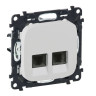Розетка телефонная Legrand Valena Allure RJ-11, 2 выхода, жемчуг 753039+755429
