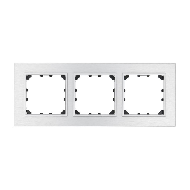 Рамка LK Studio 3-постовая из натурального анодированного алюминия LK60 864323-1