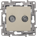 Розетка TV-SAT Legrand Etika двухкабельная, слоновая кость 672357