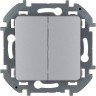 Выключатель двухклавишный Legrand Inspiria алюминий, 673622