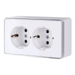 Розетка двойная с заземлением Gallant белая W5072101