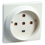 Розетка Legrand 32А 3К+Н+З со шторками, слоновая кость