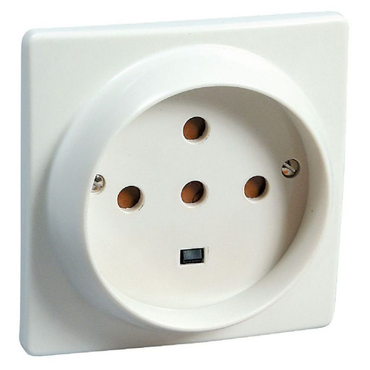 Розетка Legrand 32А 3К+Н+З со шторками, слоновая кость