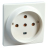 Розетка Legrand 32А 3К+Н+З со шторками, слоновая кость