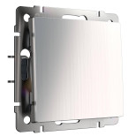Выключатель Werkel одноклавишный проходной глянцевый никель WL02-SW-1G-2W 4690389045745
