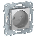 Розетка силовая Schneider Electric Unica New без заземления, алюминий