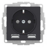 Розетка силовая+USB Schneider Electric Atlas Design карбон