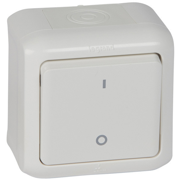 Выключатель одноклавишный Legrand Quteo двухполюсный, белый IP44 782309