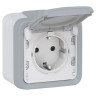 Розетка Legrand Plexo IP55 2К+3 на винтах, в сборе, серая 069733