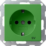 Розетка Gira System 55 Schuko SV с/з 16A 250V безвинтовой зажим зеленый 045502